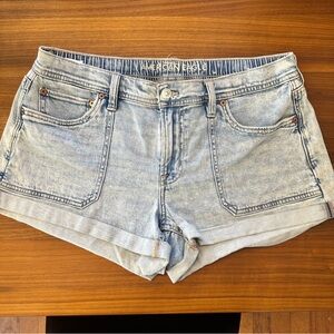 American Eagle Outfitters Women's Faded Blue Jean Shorts